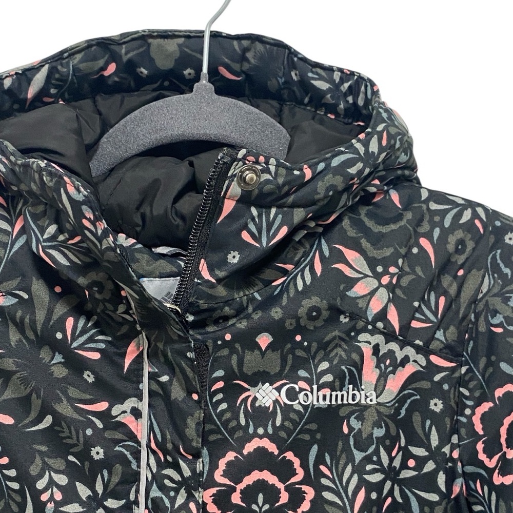 Columbia Grey Black Pink Floral Winter Ski Jacket - New - Toddler Girl XS - Picture 2 of 8